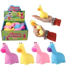 Squeeze Giraffe10,5cm met poeder 4 assorti kleur