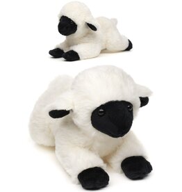 Pluche Schaap Zwart-Wit liggend 22cm