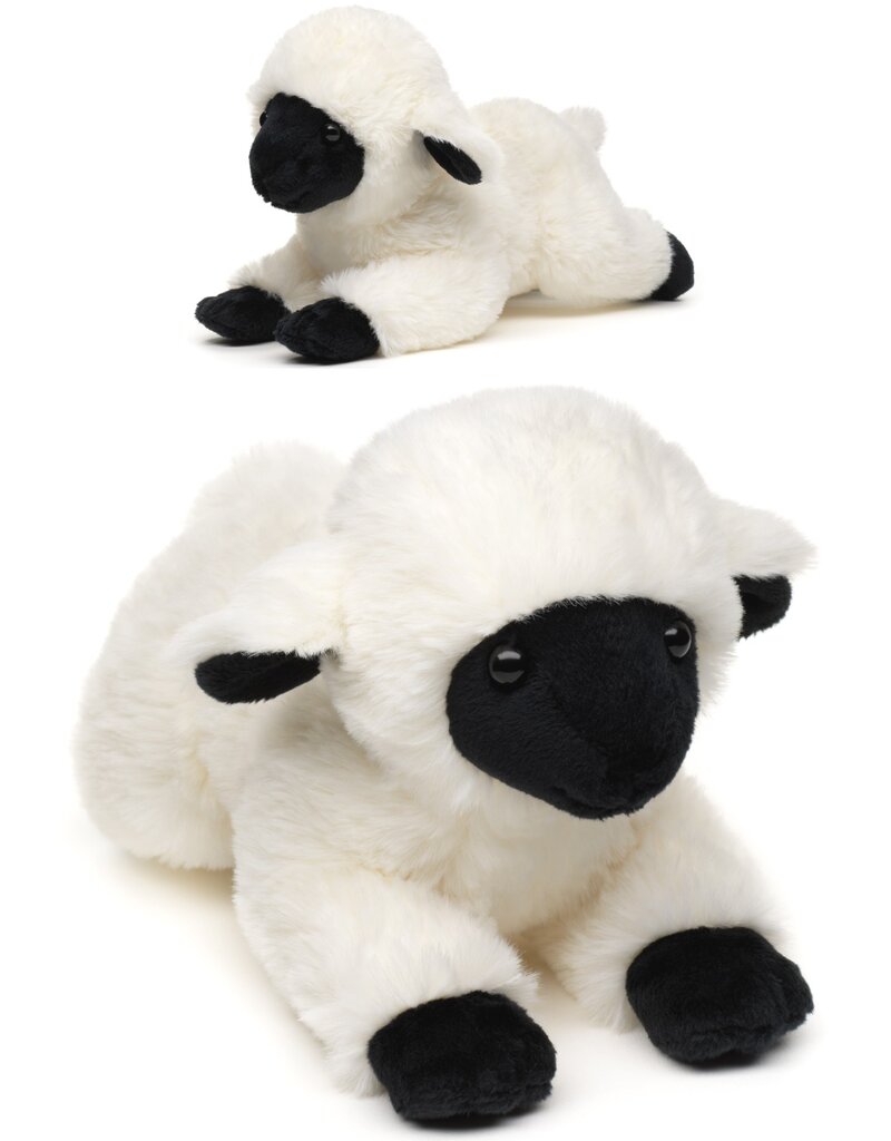 Pluche Schaap Zwart-Wit liggend 22cm