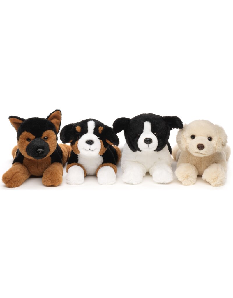 Pluche Hond Liggend 29cm 4 assorti model Eco Line