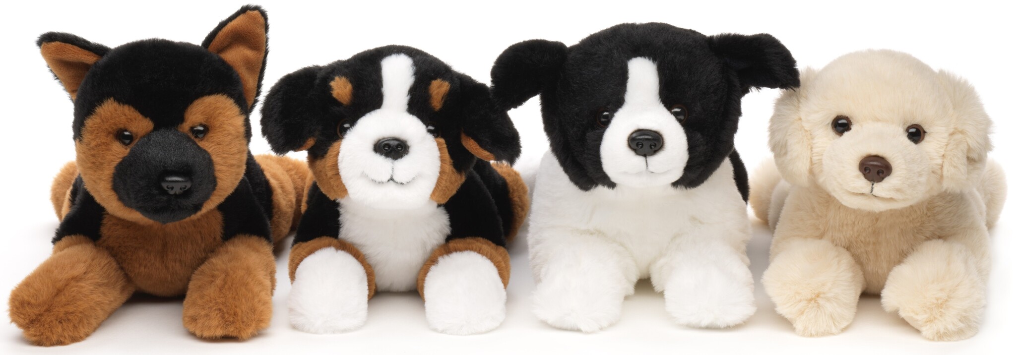 Pluche Hond Liggend 29cm 4 assorti model Eco Line