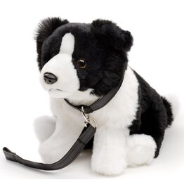 Pluche Border Collie met riem 24cm