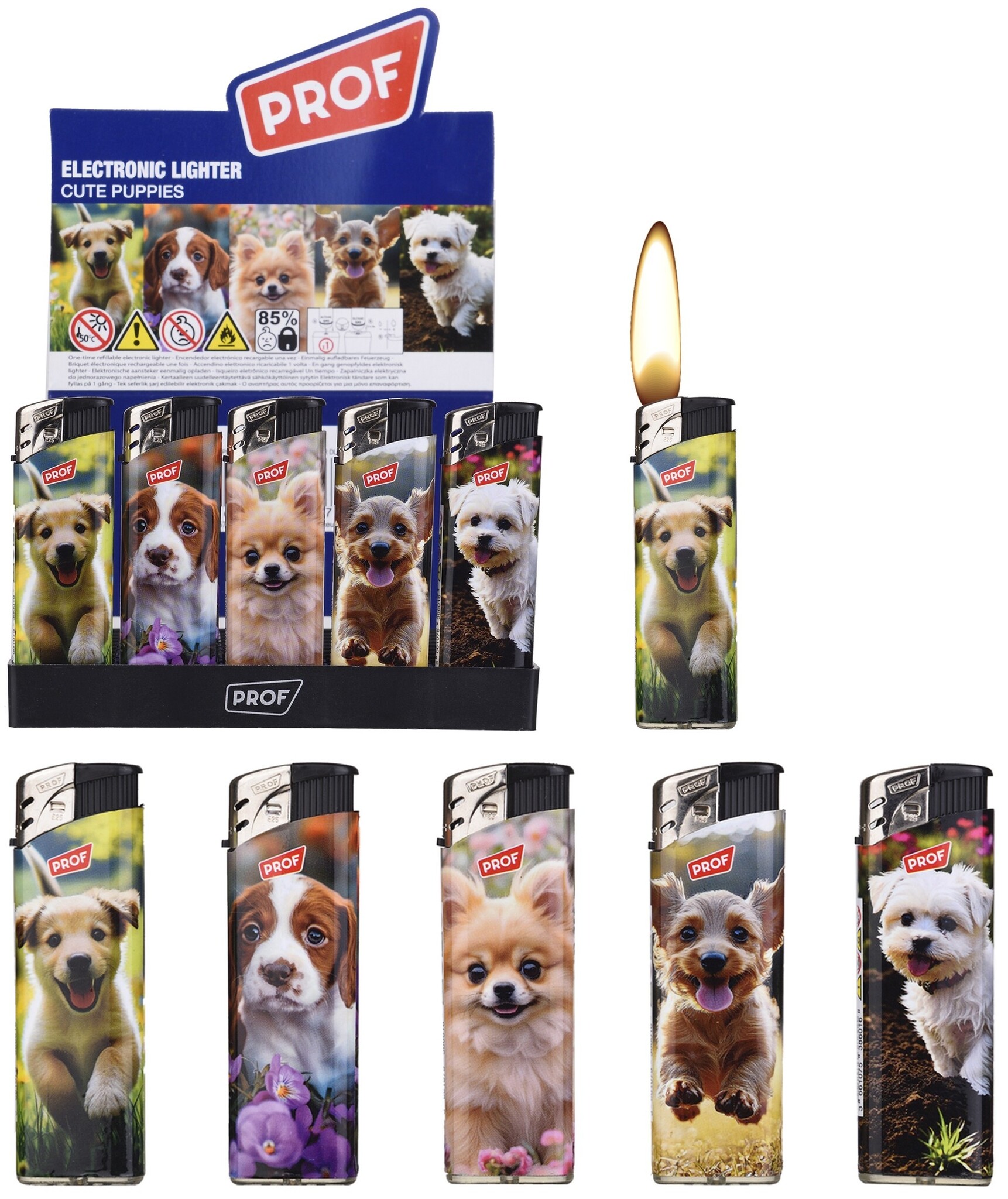 Prof Aansteker Cute Puppies 5 assorti design