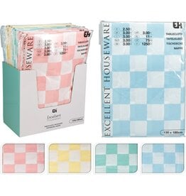 Tafelkleed Flanel Ruit 130x180cm. 4 assorti kleur