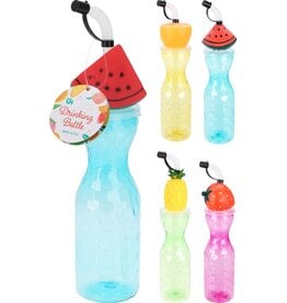 Drinkbeker met Rietje 500ml 31x6x6cm 4 assorti kleur