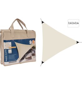 Schaduwdoek Driehoek 3,6x3,6x3,6meter Creme
