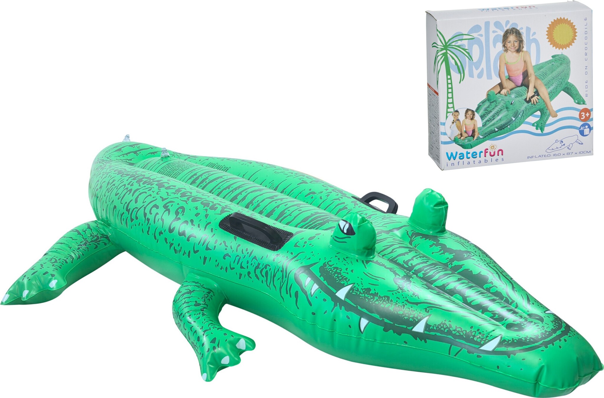 Krokodil Opblaasbaar Ride On 160x87cm
