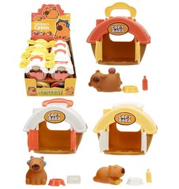 Capybara in Huisje 11cm + acc. 3 assorti kleur