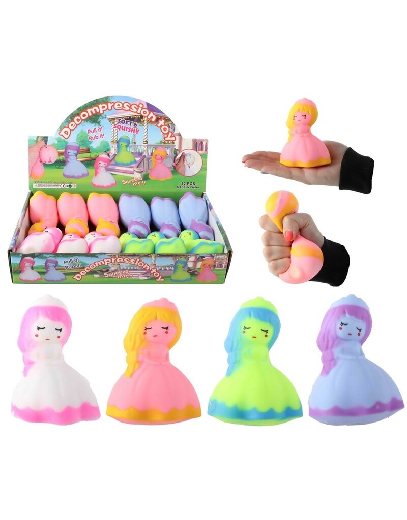 Squeeze Princess 10cm met poeder 4 assorti kleur