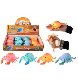 Squeeze Krab 13cm met poeder 4 assorti kleur