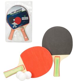 Tafeltennisset 19cm 5 delig met 2 batjes en 3 balletjes