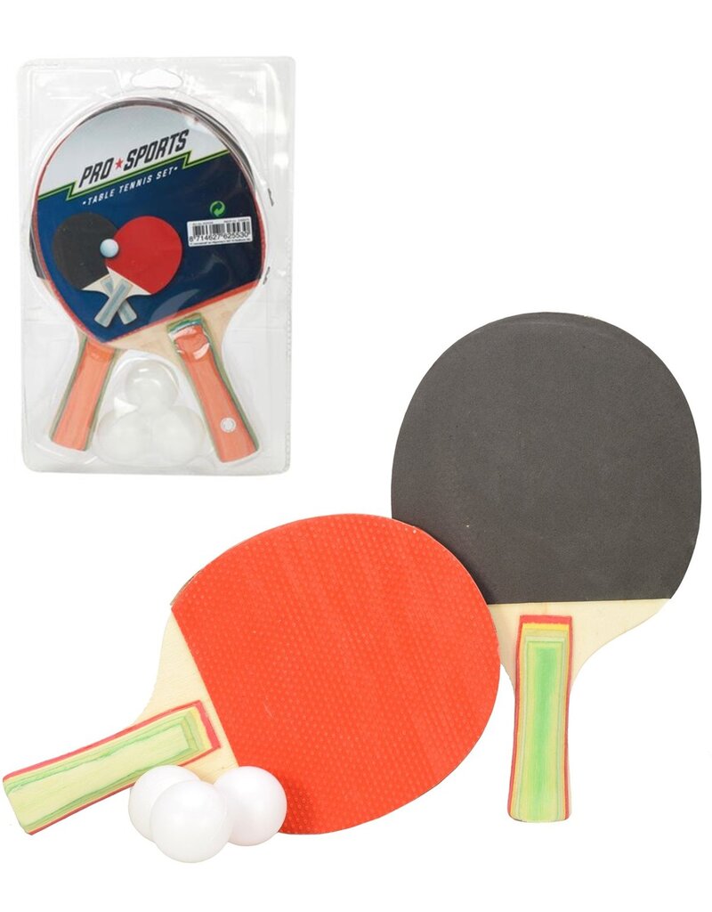Tafeltennisset 19cm 5 delig met 2 batjes en 3 balletjes