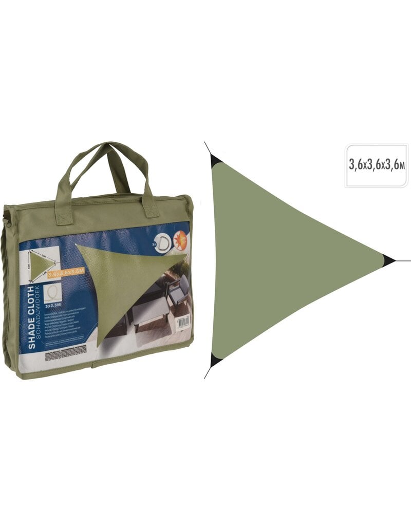 Schaduwdoek Driehoek 3,6x3,6x3,6meter Groen