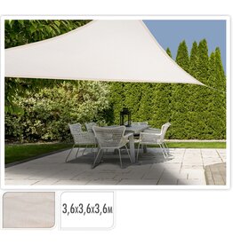 Schaduwdoek Driehoek 3,6x3,6x3,6meter Creme