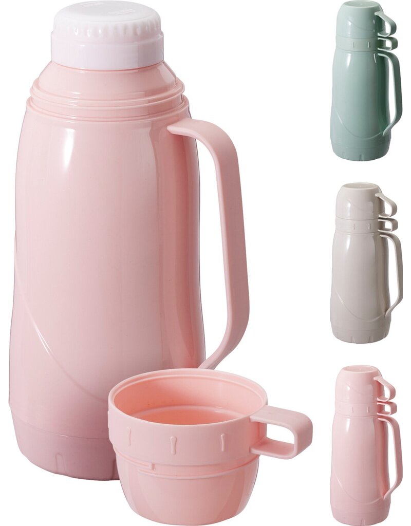 Koffiekan PP 1 liter met kopje 3 assorti kleur