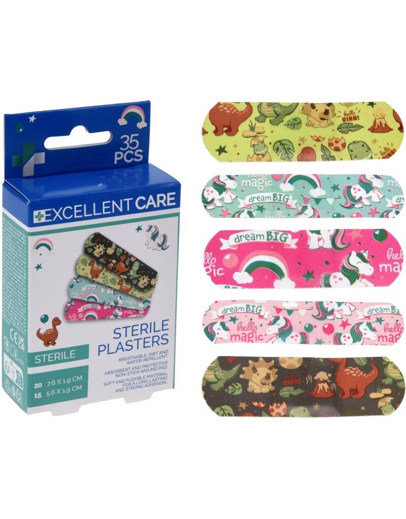Pleisters Kinder Eenhoorn of Dino design 35 stuks