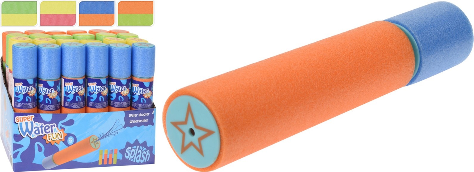 Waterspuiter Foam 20x4cm. 4 assorti kleur