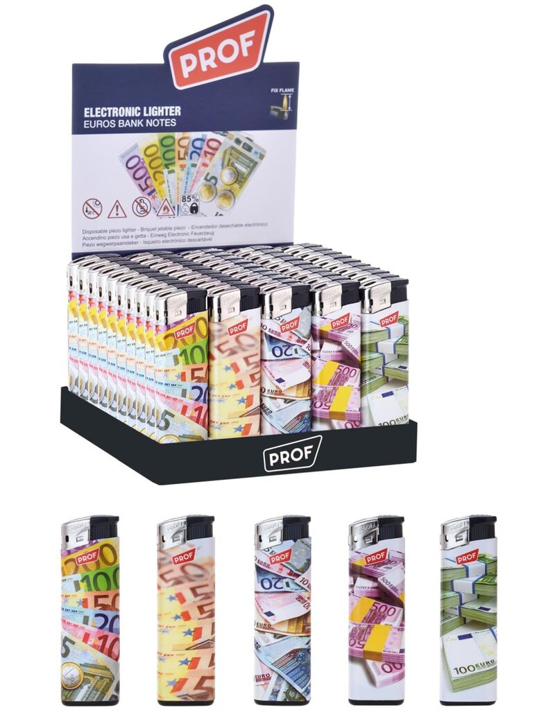 Prof Aansteker Euro Bankbiljetten 5 assorti design