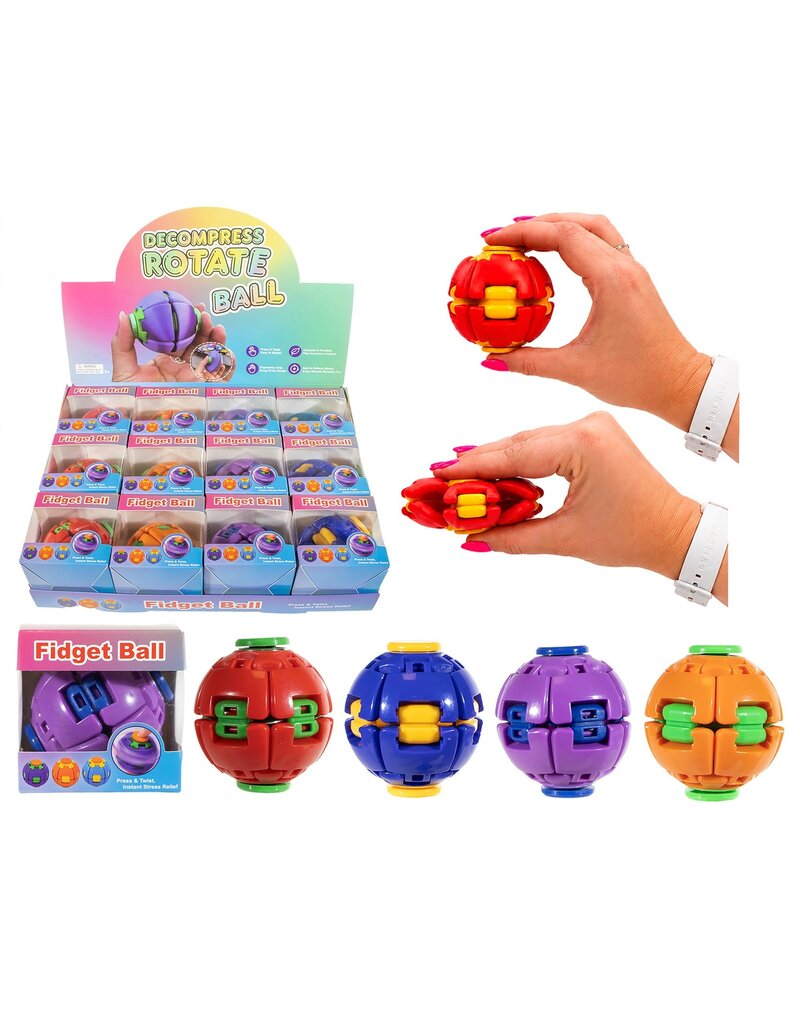 Fidget Spinner Bal 6,5cm 4 assorti kleur