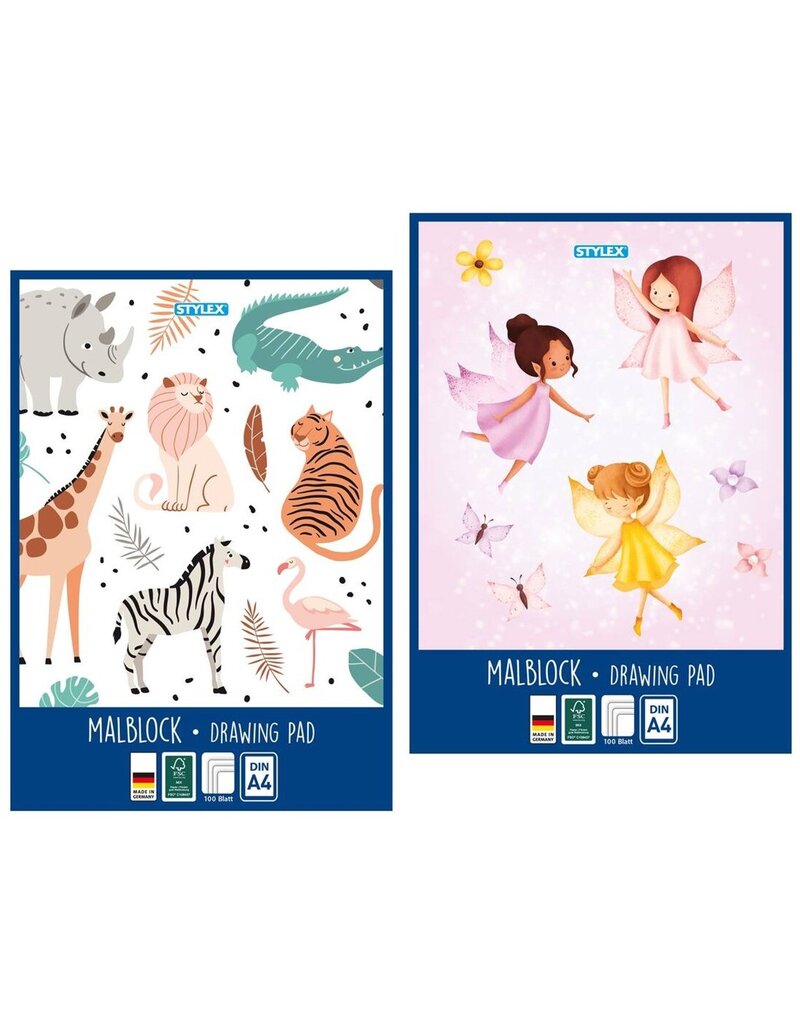 Schetsboek Din A4 wit 100 pagina's 2 assorti design