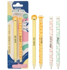 Gelpen Erasable Animal Design set van 2 stuks 2 assorti