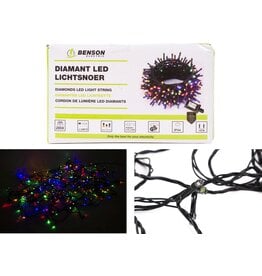 Benson LED Lichtsnoer Diamant 24 meter 200 Gekleurde LED's