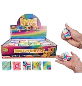 Squeeze Cheese met Print 5x5x5cm Slow Rise 6 assorti