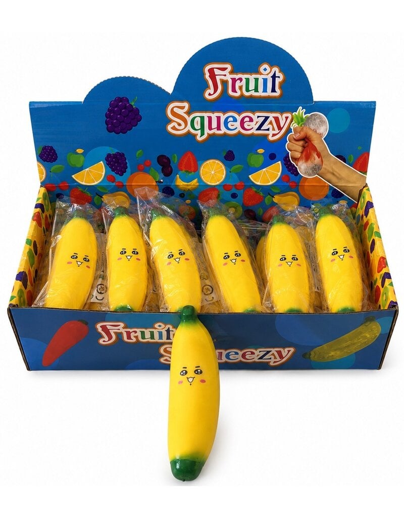 Squeeze Banaan met Gezicht 14x4cm