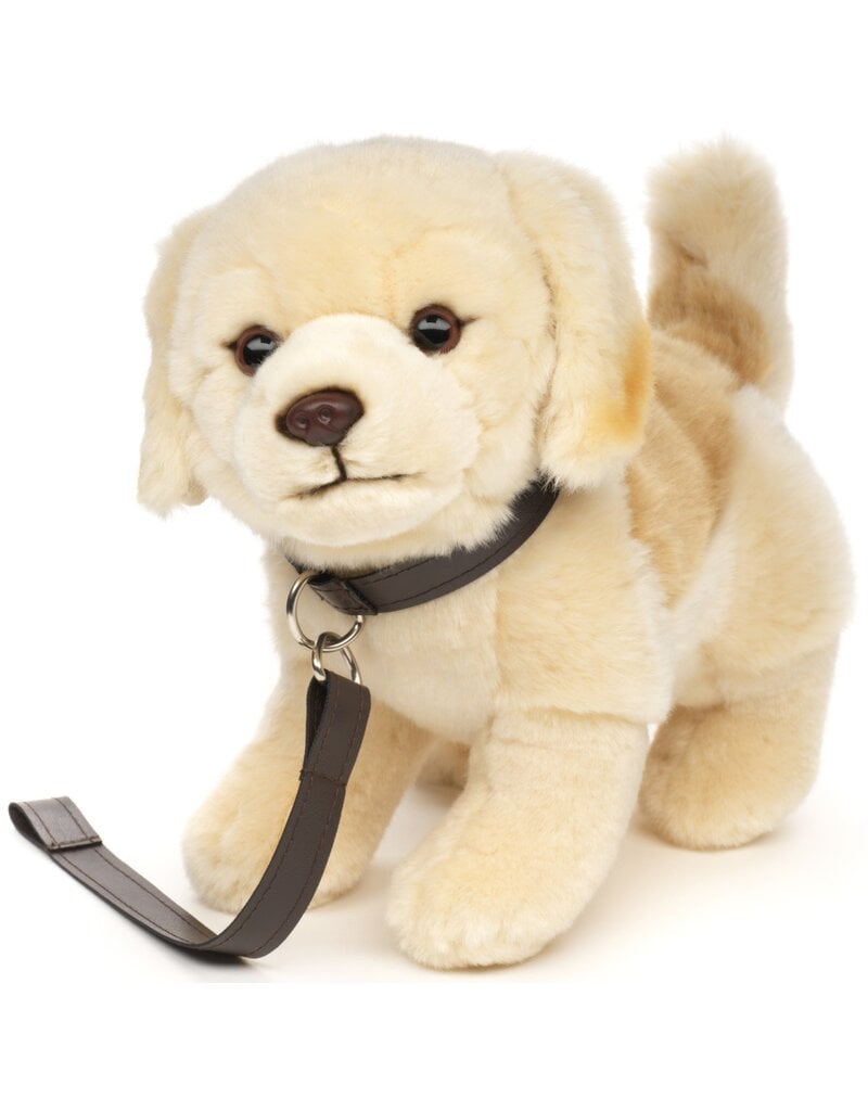 Pluche Golden Retriever Puppy Staand 22cm met riem