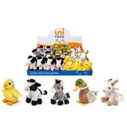 Pluche Kuiken, Koe, Ezel, Eend of Geit 11-16cm