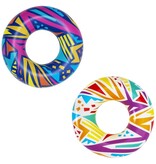 Bestway Zwemring Geometrisch 107cm met handvaten 2ass design