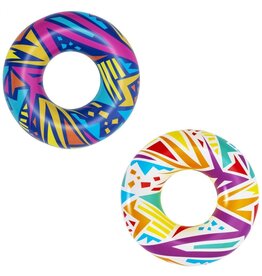 Bestway Zwemring Geometrisch 107cm met handvaten 2ass design