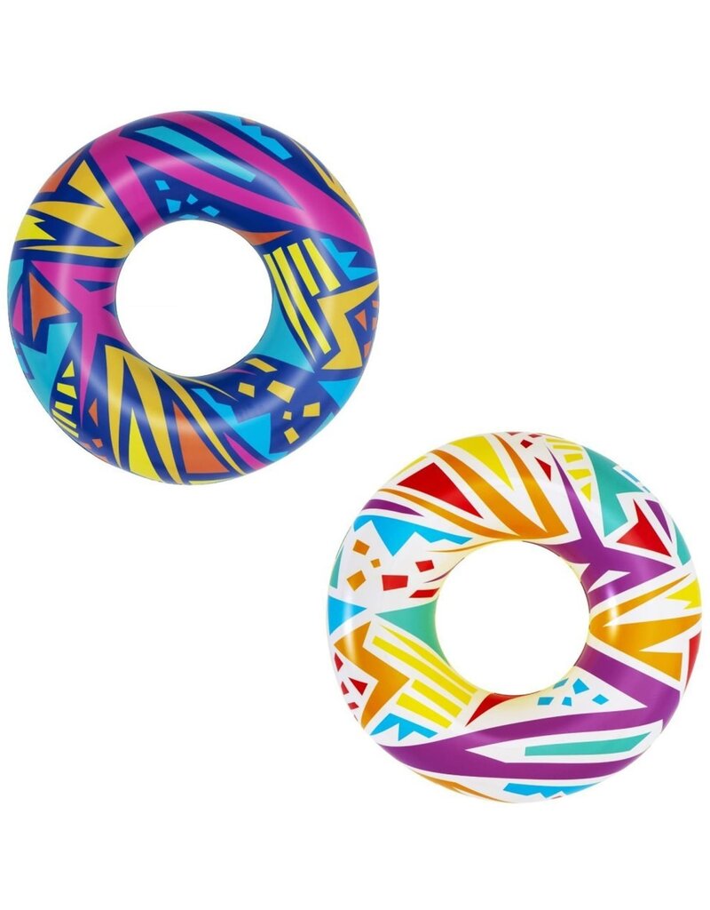 Bestway Zwemring Geometrisch 107cm met handvaten 2ass design
