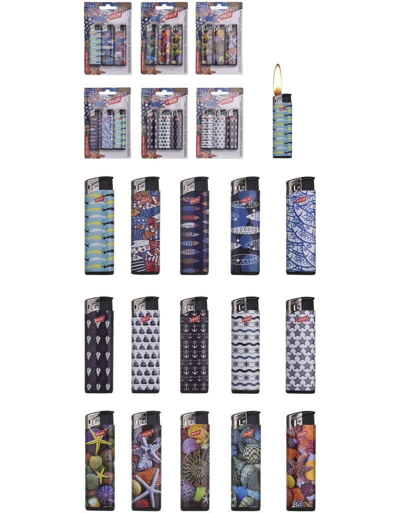 Prof Aansteker Seaside Design 3 stuks op kaart 6 assorti