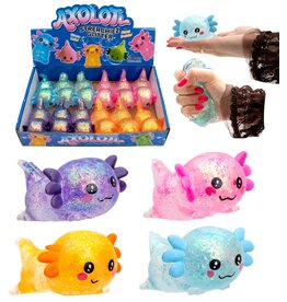 Squeeze Axolotl Glitter 9cm Slow Rise 136gr sugar 4ass kleur