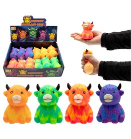 Squeeze Highland Koe 9cm 4 assorti kleur