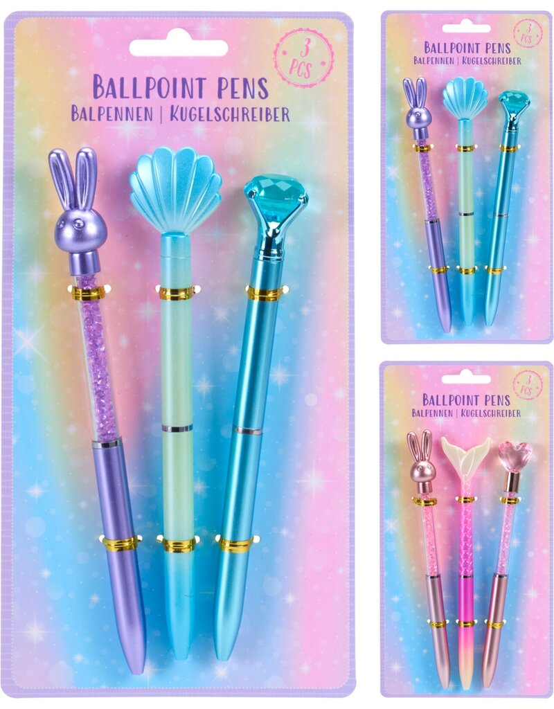 Balpennen set van 3 stuks 2 assorti design