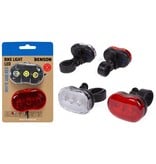 Fietslamp LED set 2delig wit en rood 3 functies