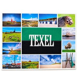 Magneet met 12 prints van Texel 10x7,5cm