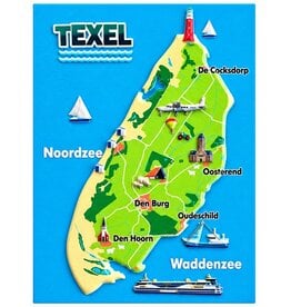 Magneet Kaart Texel 8,5x6cm