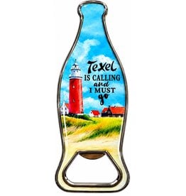Opener met Vuurtoren Texel, tekst en magneet 10cm