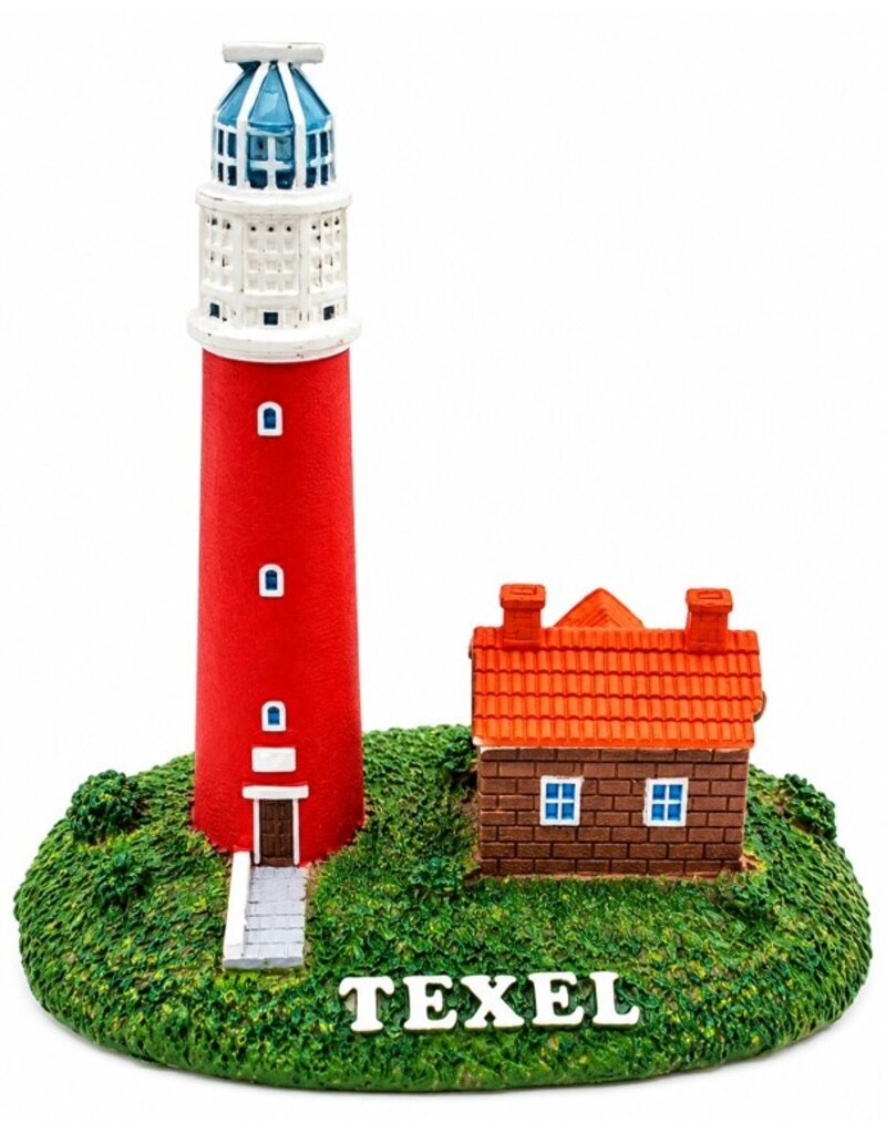 Vuurtoren Texel met huisje 8,5x8,5cm