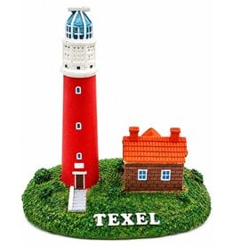 Vuurtoren Texel met huisje 16,5x16,5cm