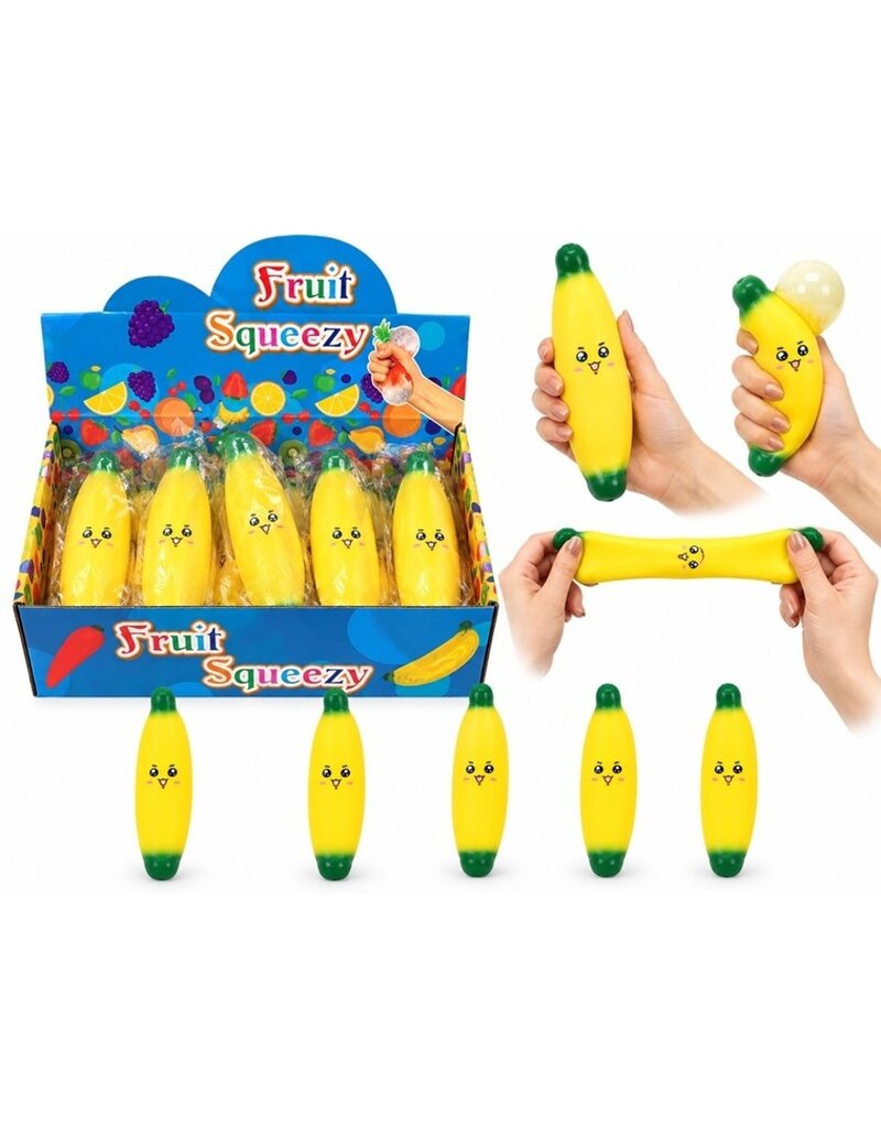 Squeeze Banaan met Gezicht 14x4cm
