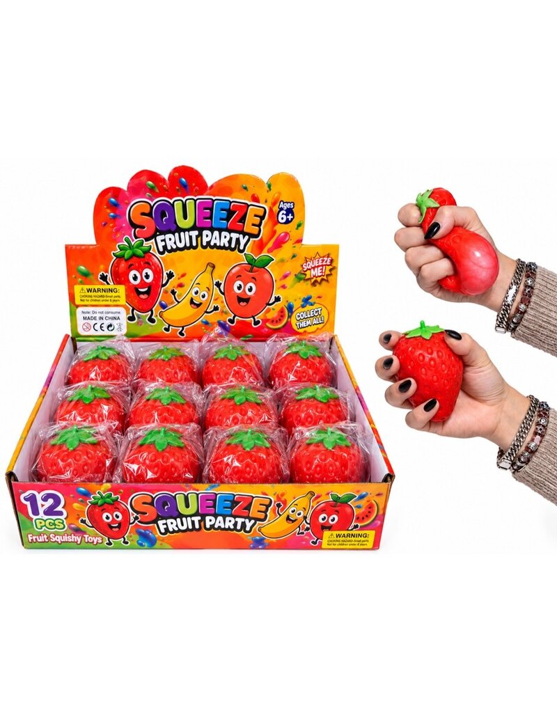 Squeeze Aardbei 9cm 64gram met poeder