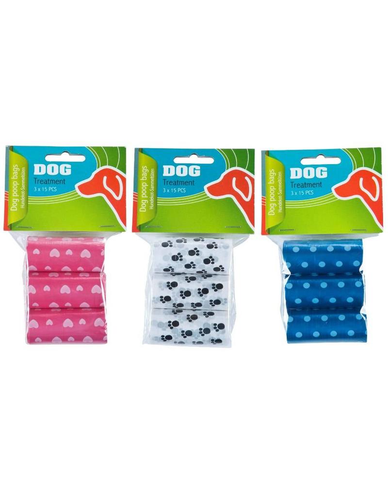 Hondenpoepzakjes 3x15dlg 3 ass. design