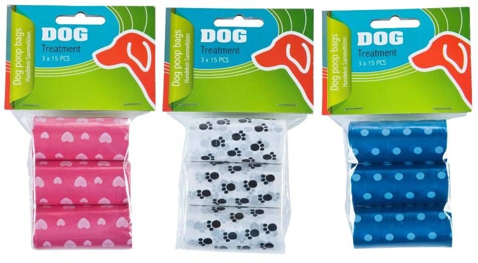 Hondenpoepzakjes 3x15dlg 3 ass. design