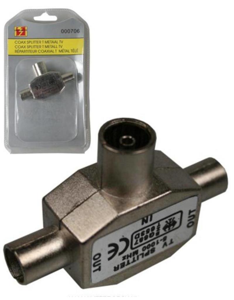 Coax Splitter T Metaal TV