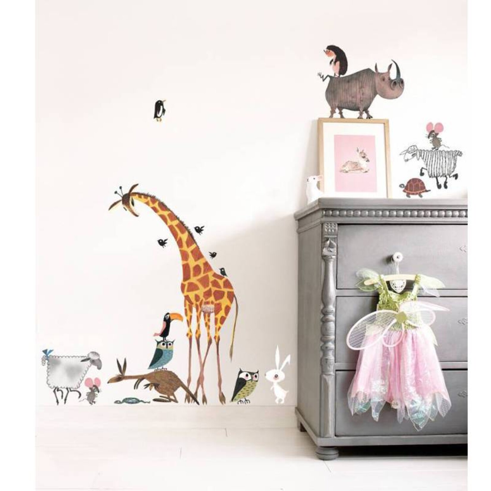 KEK Amsterdam Muursticker set Animals Giraf XL Fiep Westendorp (85 x 119 cm)