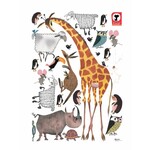 KEK Amsterdam Muursticker set Animals Giraf XL Fiep Westendorp (85 x 119 cm)